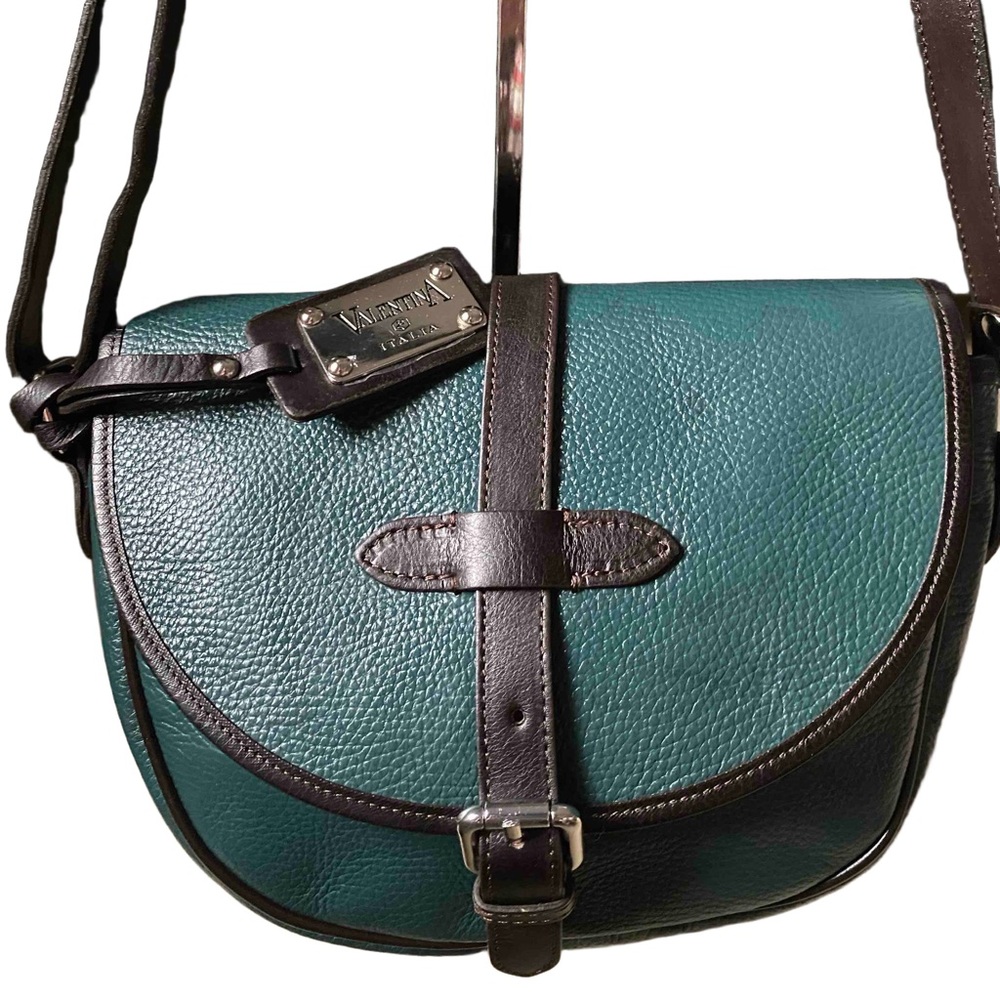 Most comfortable Teal and Black/dark Brown Leather Crossbody Bag - Picture 4 of 7